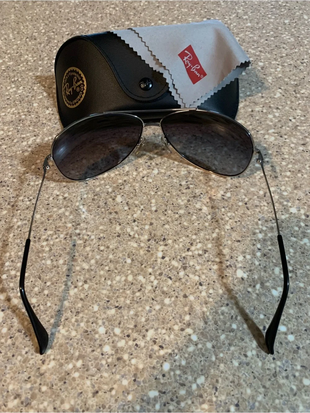 Ray-Ban Men’s Aviator Sunglasses - Silver Frame with Black Gradient Lenses